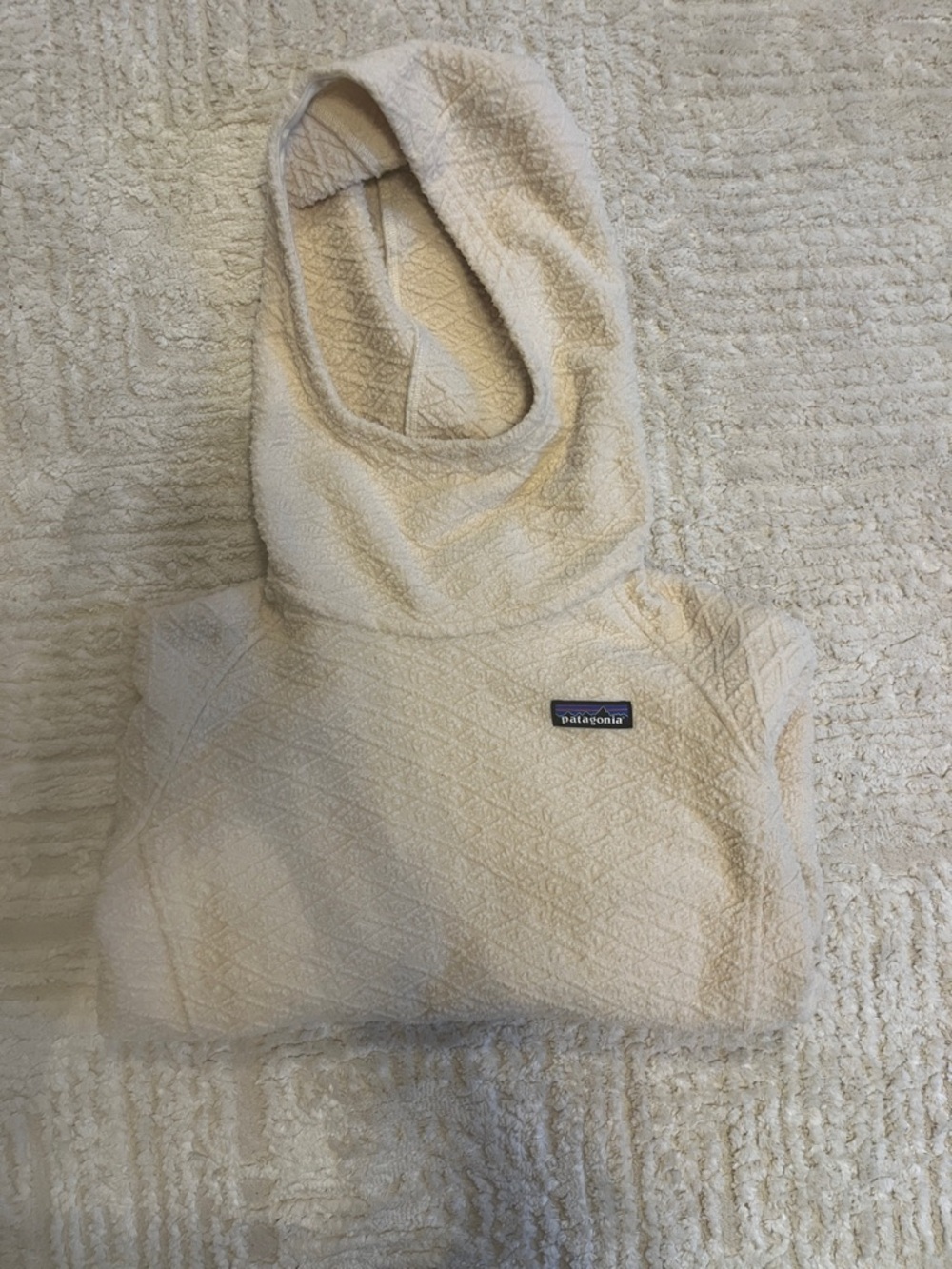 Patagonia Women's Cream Hooded Cowl Neck Sweater